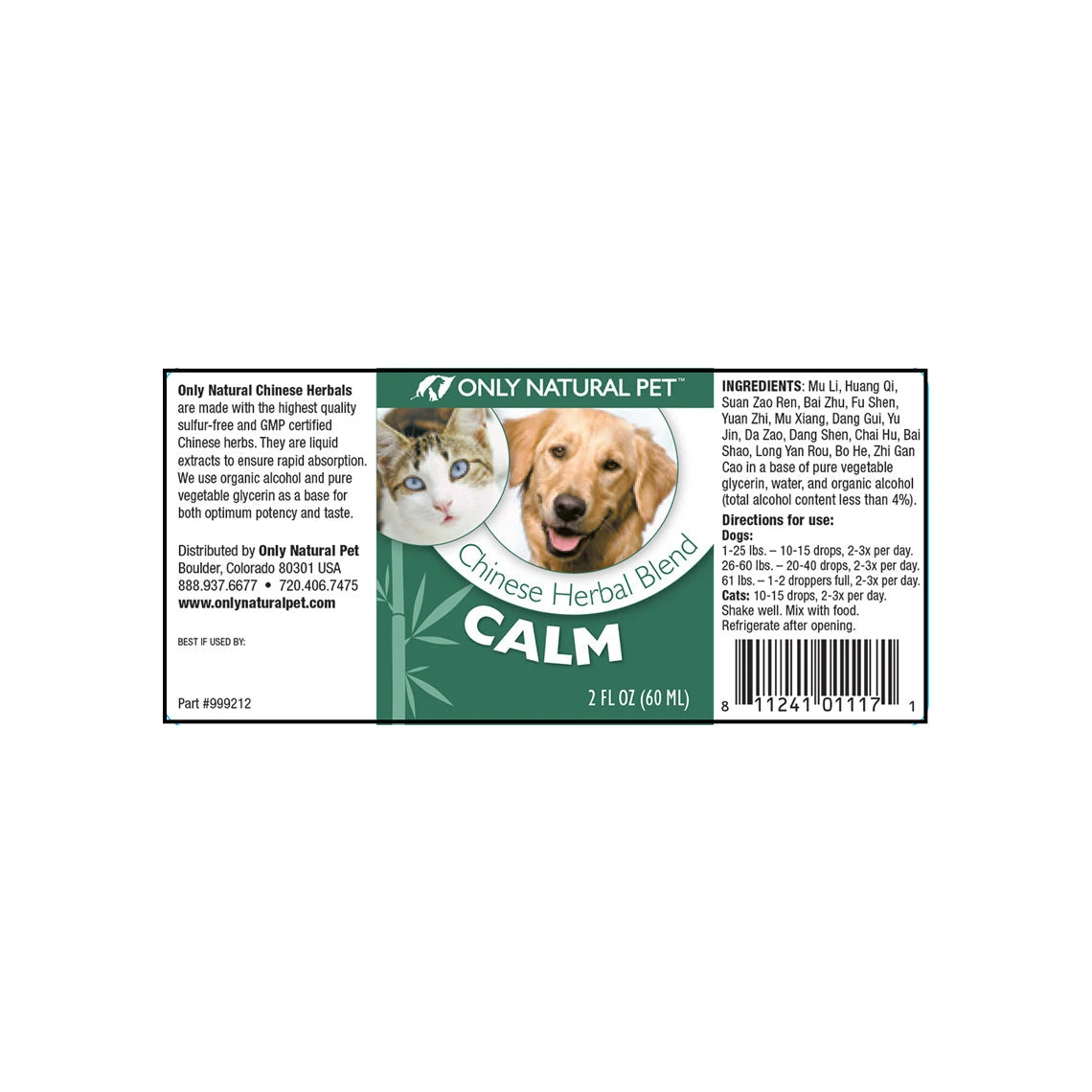 Only Natural Pet Calm Chinese Herbal Blend Anxiety Formula For Dogs & Cats - Image 6