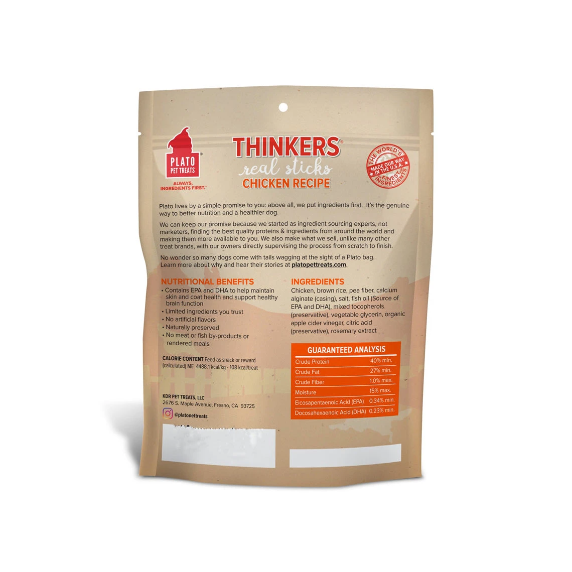 Plato Original Real Strips Meat Bars Soft Treats For Dogs - Image 2