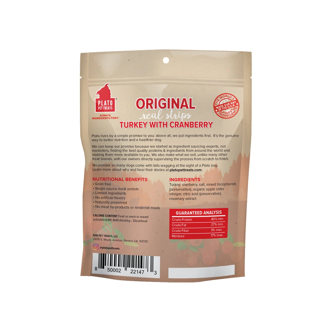 Plato Original Real Strips Meat Bars Soft Treats For Dogs - Image 10