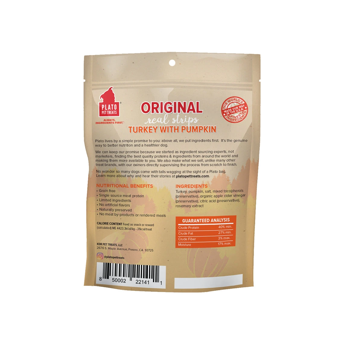 Plato Original Real Strips Meat Bars Soft Treats For Dogs - Image 8